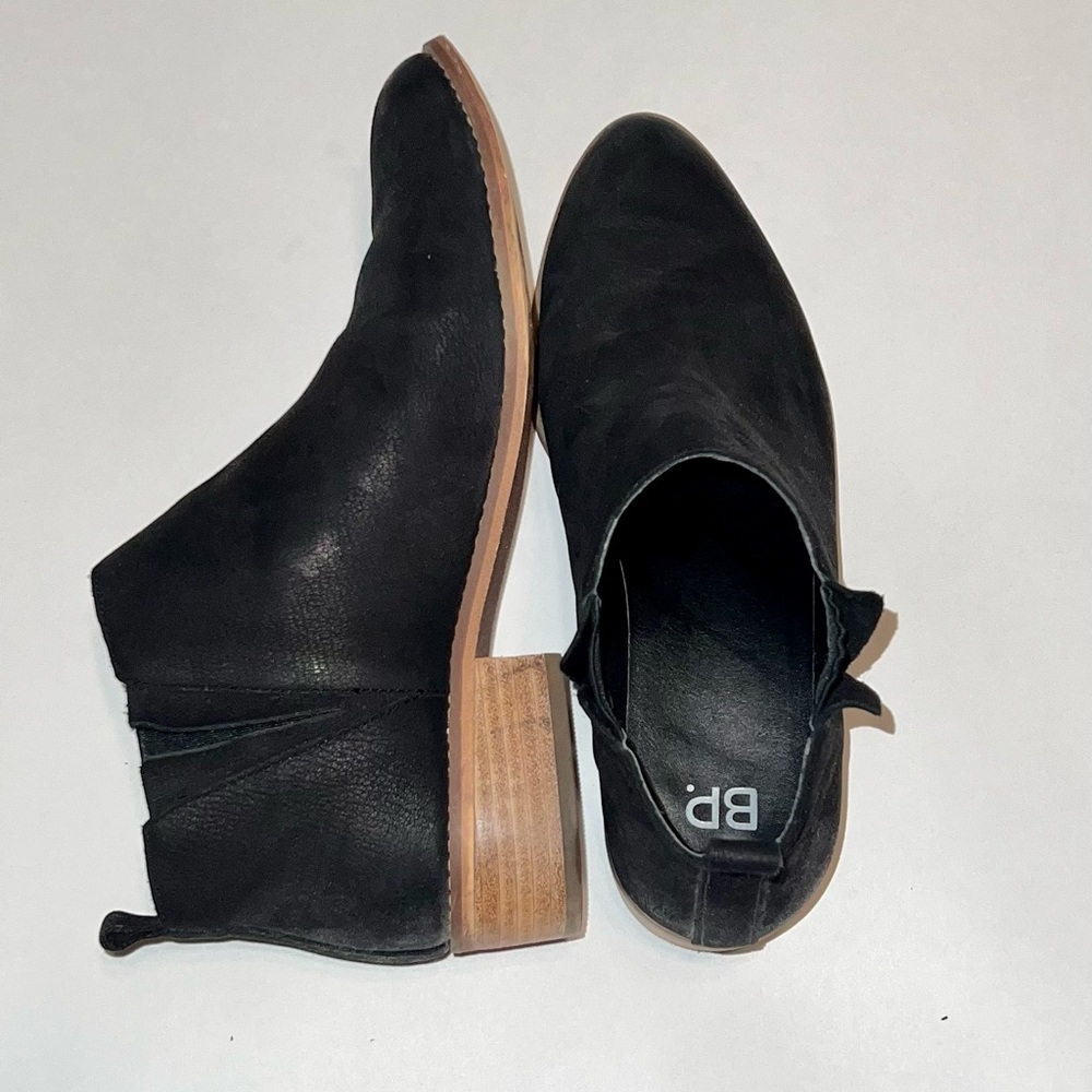 BP genuine leather black booties size 6.5 women’s
